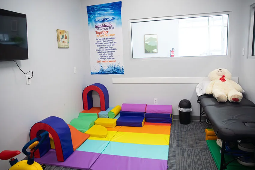 Colorful pediatric treatment area at Dickson Physical Therapy